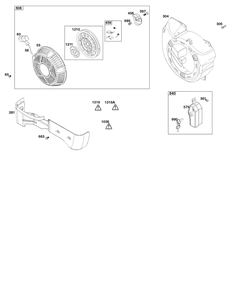 Blower Housing Group Diagram and Parts List for 25T237-0145-H5 200000 - 399999 Briggs and Stratton Engine